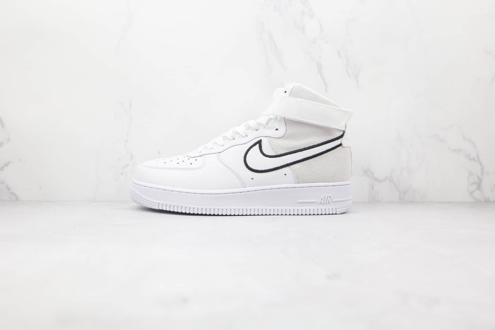 耐克Nike Air Force 1 React WHITEBLACK-UNIVERSITY RED纯原版本高帮空军一号白灰色黑钩板鞋原楦头纸板打造 货号：AO2442-100