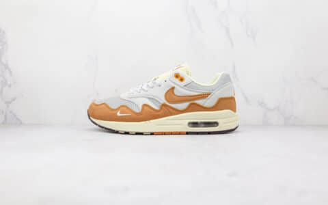 耐克Nike Air Max 1 Monarch 1 x Patta联名款纯原版本灰棕色波浪纹Max1气垫鞋原楦头纸板打造 货号：DH1348-001