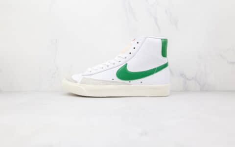 耐克NIKE Blazer MID‘77 VNTG纯原版本中高帮开拓者白绿色板鞋原盒原标 货号：BQ6806-115