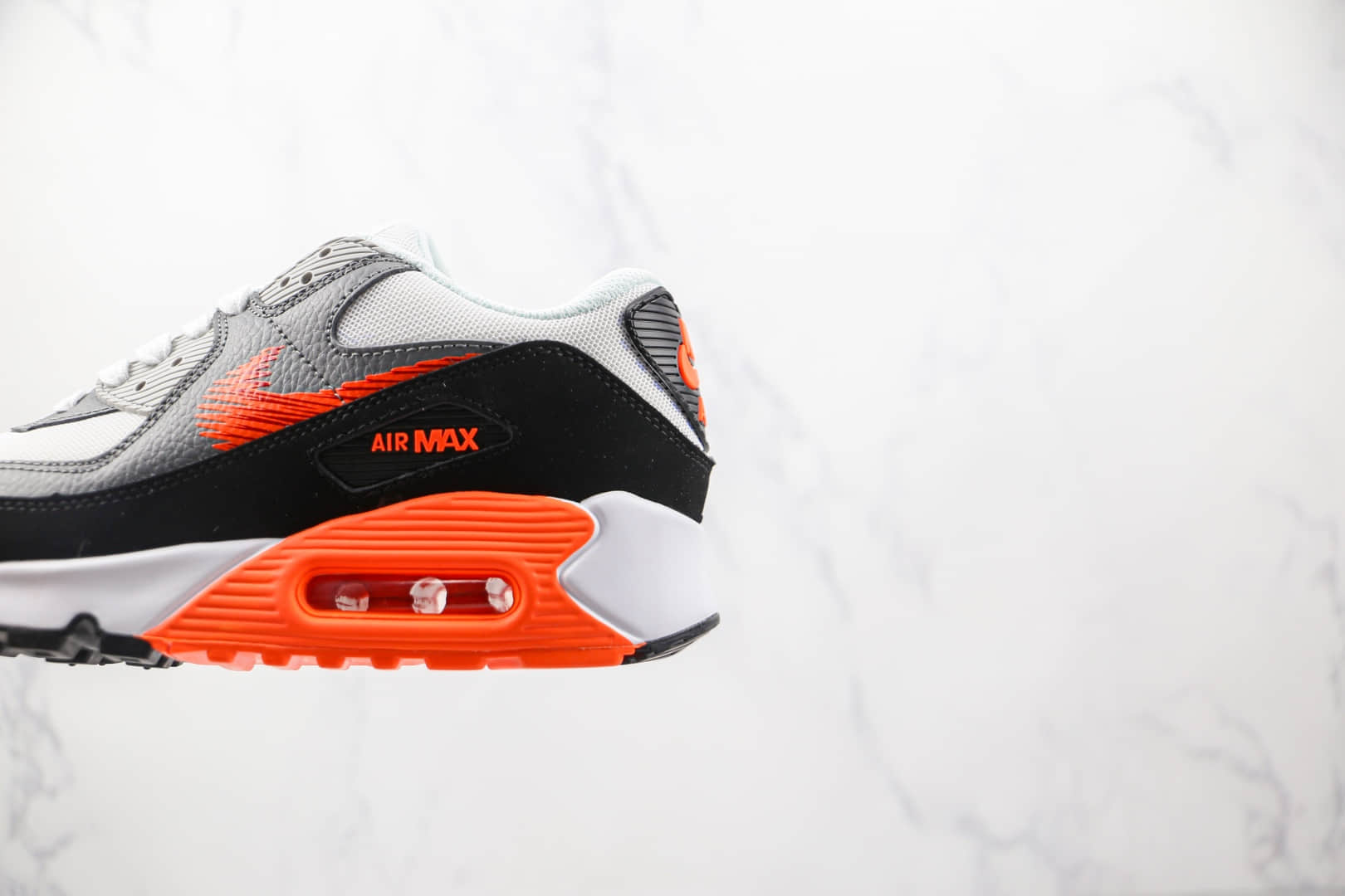 耐克Nike Air Max 90纯原版本黑灰红色Max90气垫鞋原档案数据开发 货号：DN4927-100