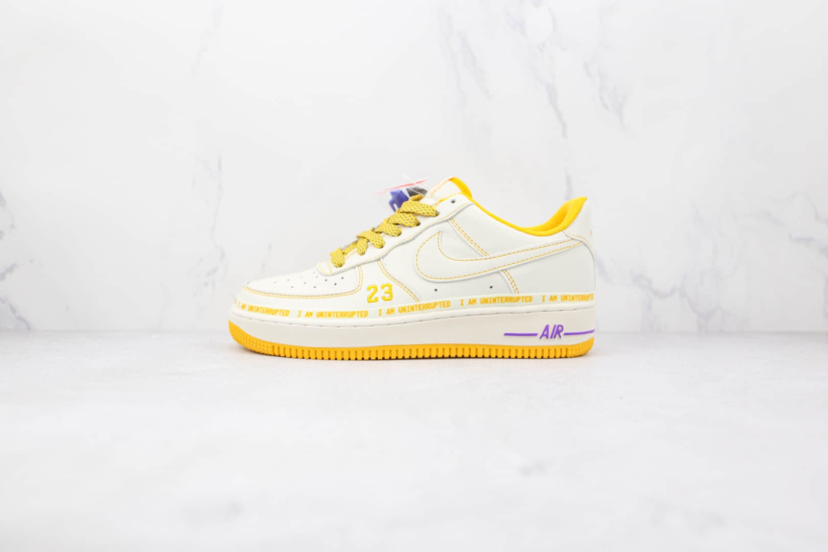 耐克Nike Air Force 1‘07纯原版本低帮空军一号紫金湖人黄紫色3M反光板鞋内置气垫 货号：DW8802-605