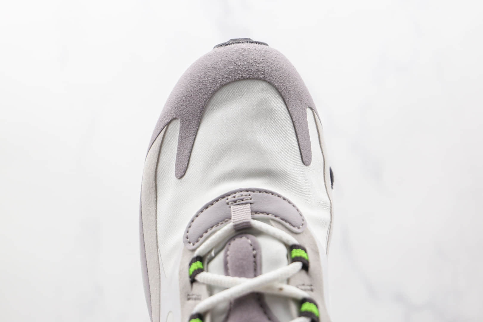 耐克Nike Air Max 270 React纯原版本白灰绿色Max270半掌气垫鞋原档案数据开发 货号：CI3866-100