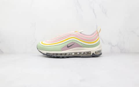 耐克Nike Air Max 97纯原版本子弹头Max97彩色拼接绿紫粉色气垫鞋原楦头纸板打造 货号：DH1594-001