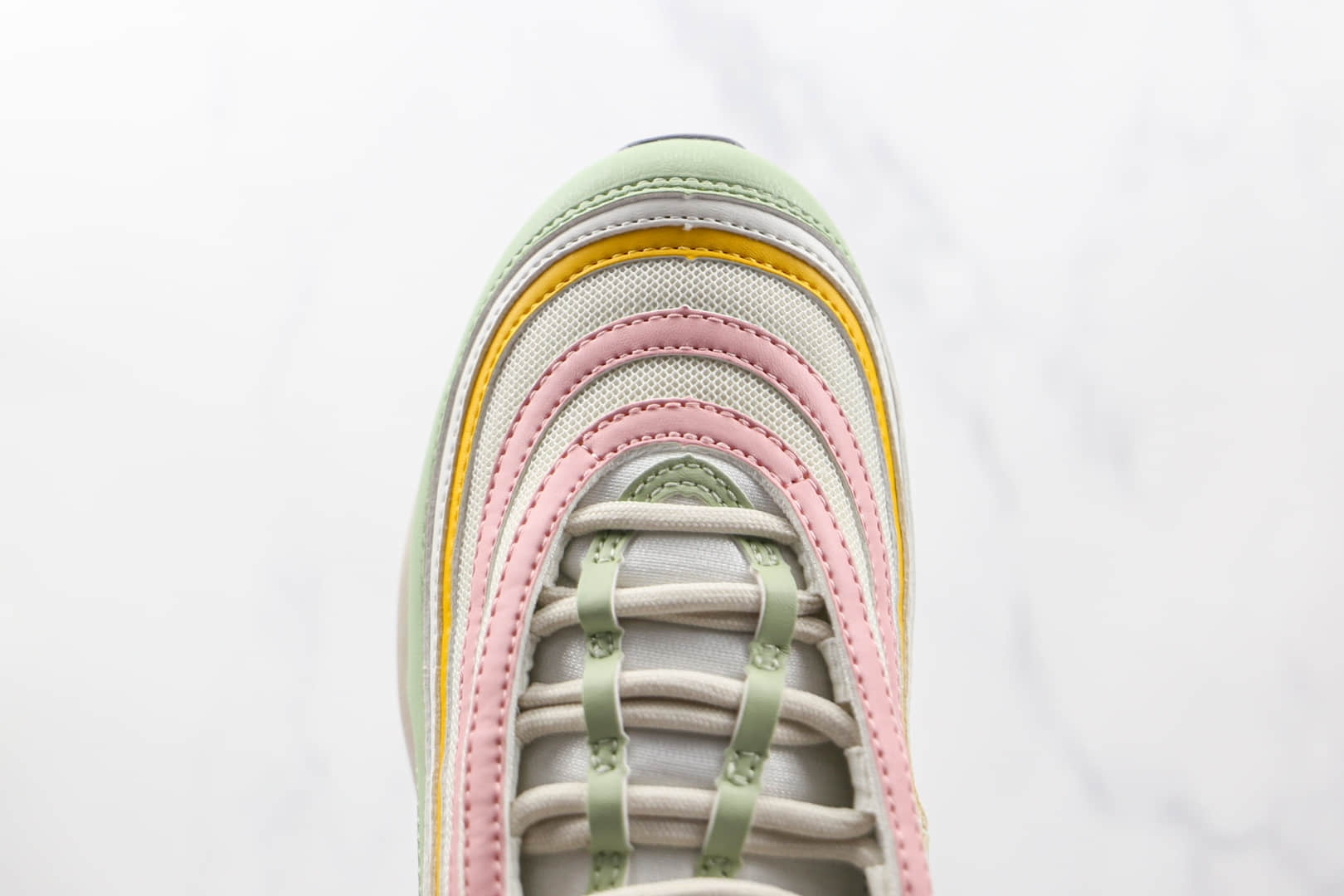 耐克Nike Air Max 97纯原版本子弹头Max97彩色拼接绿紫粉色气垫鞋原楦头纸板打造 货号：DH1594-001