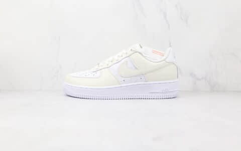 耐克Nike Air Force 1‘07纯原版本低帮空军一号米黄色小钩印花板鞋原楦头纸板打造 货号：DR7857-100