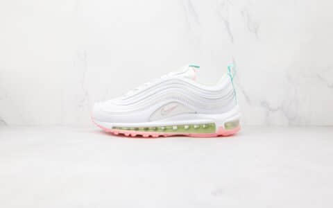 耐克Nike Air Max 97纯原版本白粉色子弹头Max97气垫鞋原鞋开模一比一 货号：DJ1498-100