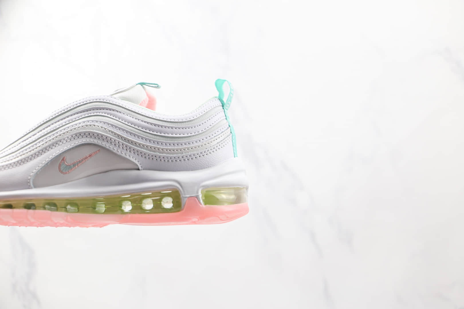 耐克Nike Air Max 97纯原版本白粉色子弹头Max97气垫鞋原鞋开模一比一 货号：DJ1498-100