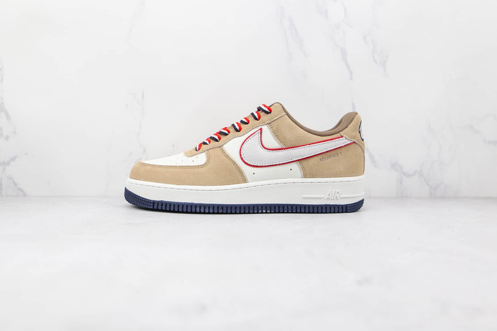 耐克Nike Air Force 1 Athletic Club纯原版本低帮空军一号西班牙毕尔巴鄂竞技俱乐部联名款米黄色红边板鞋原盒原标 货号：DQ5079-111