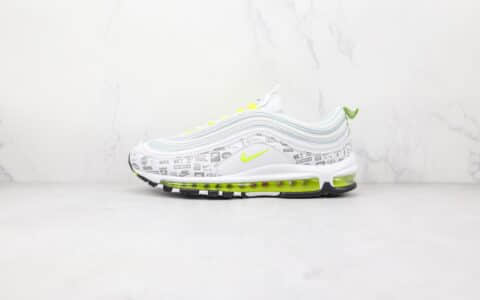 耐克Nike Air Max 97 Reflective Logo纯原版本白绿色印花字幕子弹头max97气垫鞋原档案数据开发 货号：DH0006-100