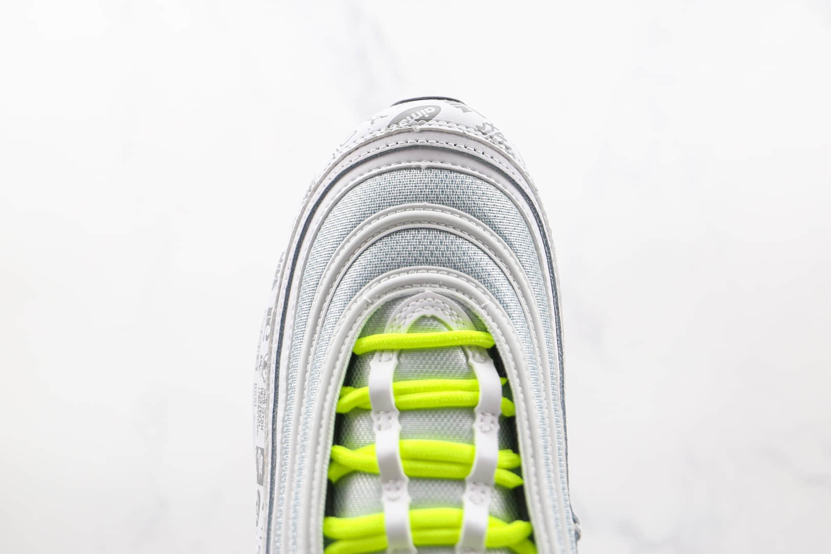 耐克Nike Air Max 97 Reflective Logo纯原版本白绿色印花字幕子弹头max97气垫鞋原档案数据开发 货号：DH0006-100