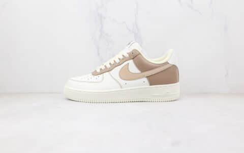 耐克Nike Air Force 1‘07 Low纯原版本低帮空军一号白棕色拼色板鞋内置气垫 货号：DT0226-303