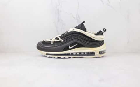 耐克Nike Air Max 97纯原版本黑白绑带Max97气垫鞋原楦头纸板打造 货号：921826-001