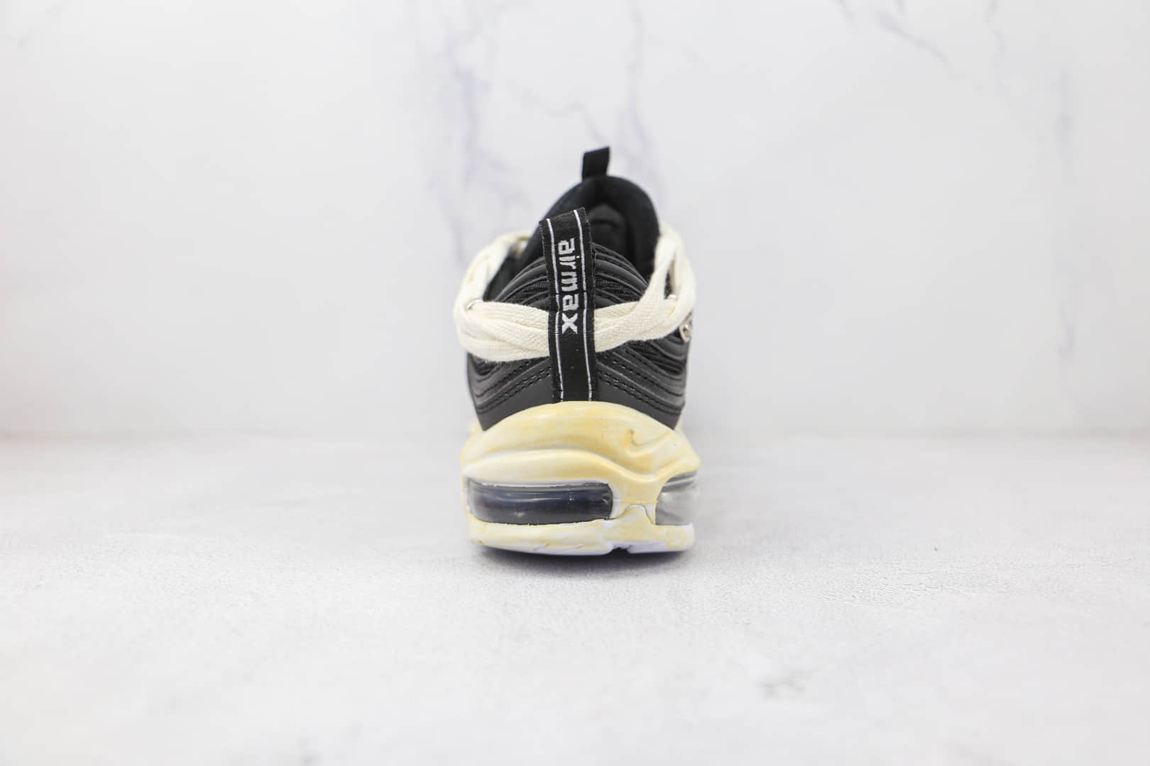 耐克Nike Air Max 97纯原版本黑白绑带Max97气垫鞋原楦头纸板打造 货号：921826-001