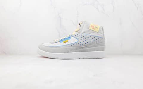 乔丹Air Jordan 2 Grey Fog x Union联名款纯原版本高帮麂皮AJ2灰蓝色篮球鞋原盒原标 货号：DN3802-001