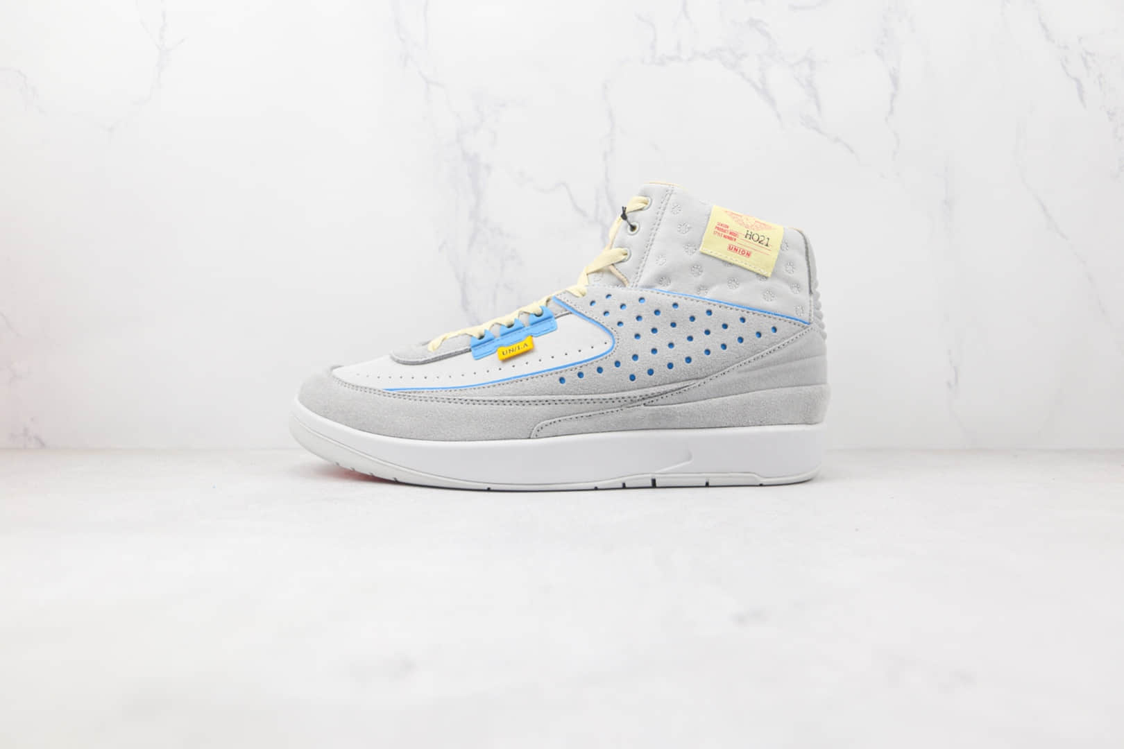 乔丹Air Jordan 2 Grey Fog x Union联名款纯原版本高帮麂皮AJ2灰蓝色篮球鞋原盒原标 货号：DN3802-001