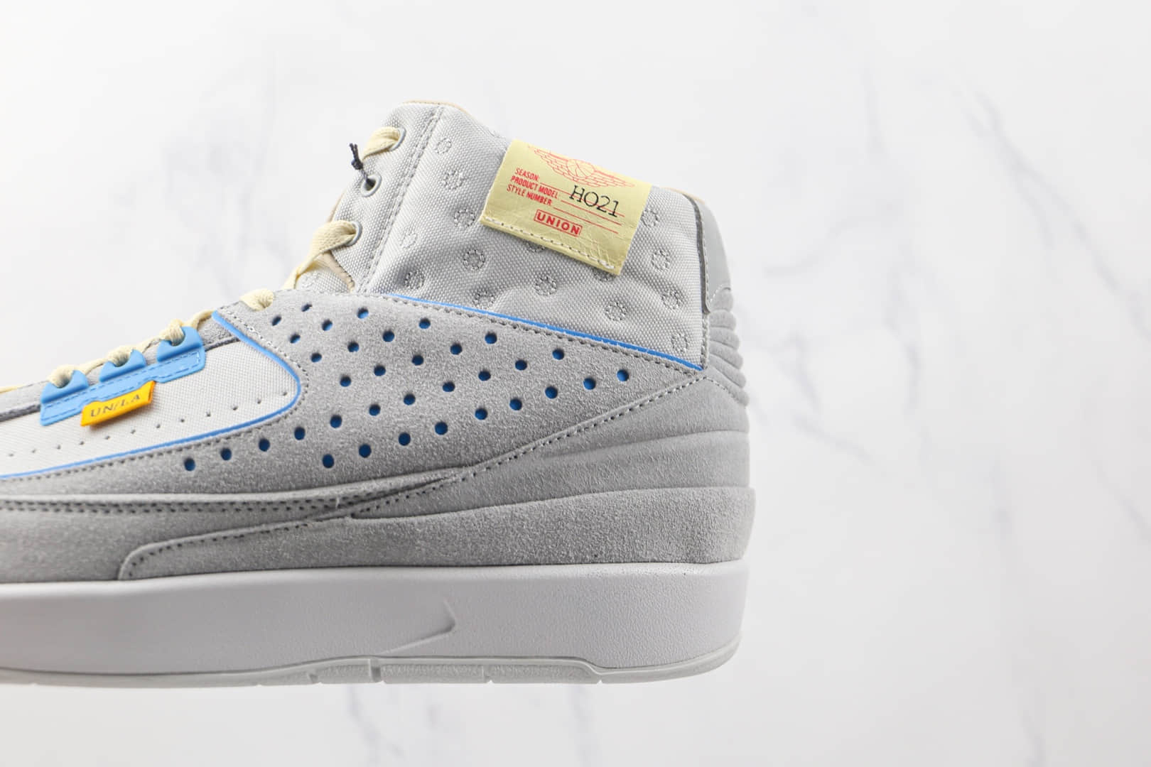 乔丹Air Jordan 2 Grey Fog x Union联名款纯原版本高帮麂皮AJ2灰蓝色篮球鞋原盒原标 货号：DN3802-001