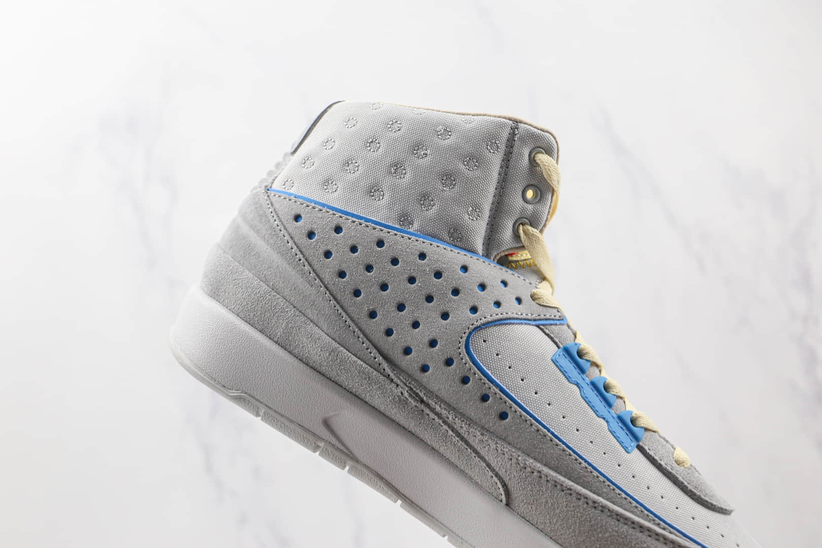乔丹Air Jordan 2 Grey Fog x Union联名款纯原版本高帮麂皮AJ2灰蓝色篮球鞋原盒原标 货号：DN3802-001