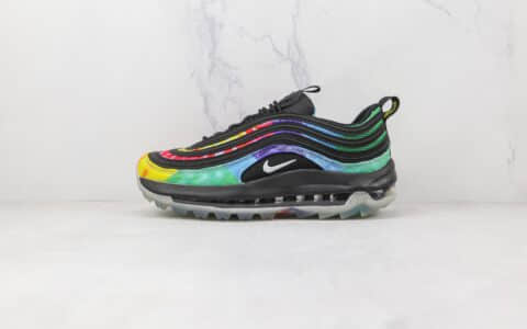 耐克NIKE Air Max 97纯原版本黑色扎染彩色渐变Max97气垫鞋原盒原标　货号：CK1219-001