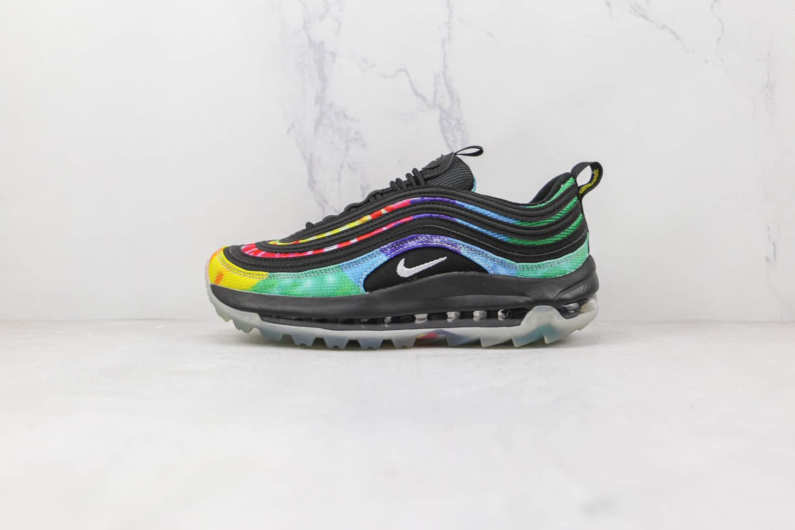 耐克NIKE Air Max 97纯原版本黑色扎染彩色渐变Max97气垫鞋原盒原标　货号：CK1219-001