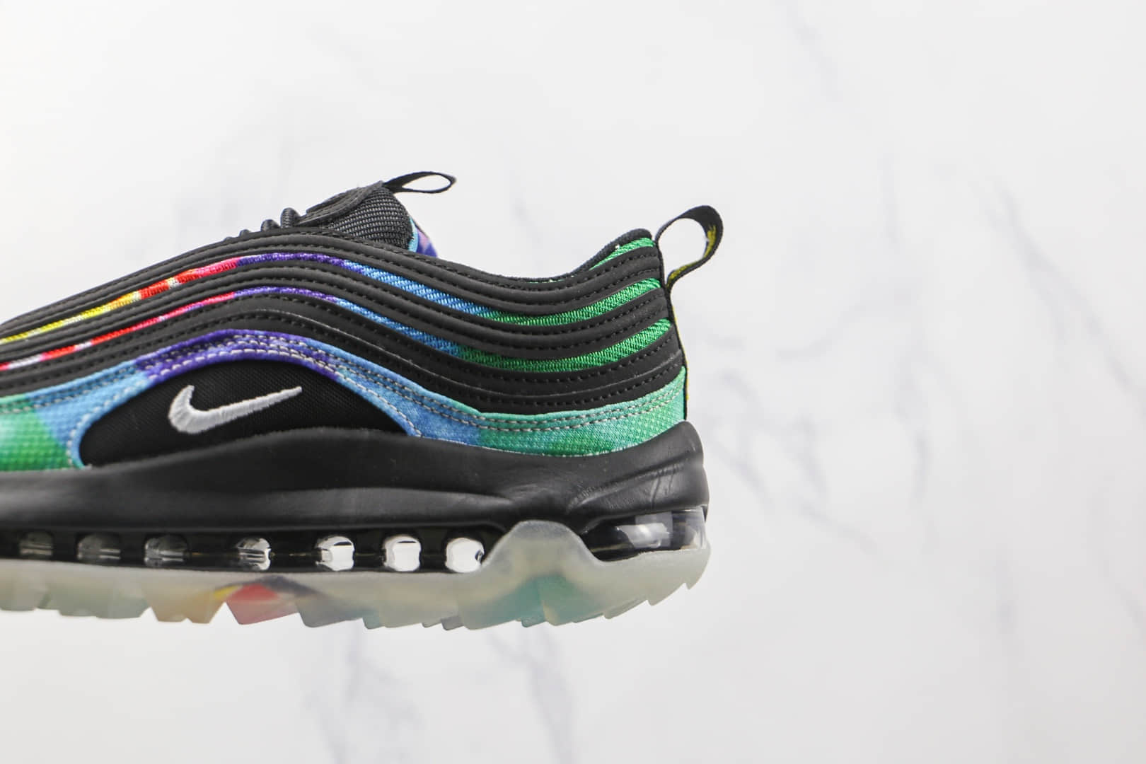 耐克NIKE Air Max 97纯原版本黑色扎染彩色渐变Max97气垫鞋原盒原标　货号：CK1219-001