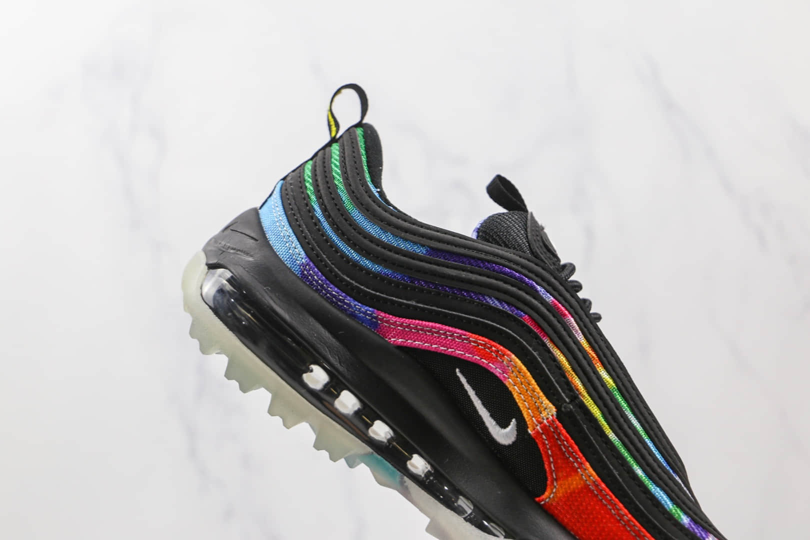 耐克NIKE Air Max 97纯原版本黑色扎染彩色渐变Max97气垫鞋原盒原标　货号：CK1219-001