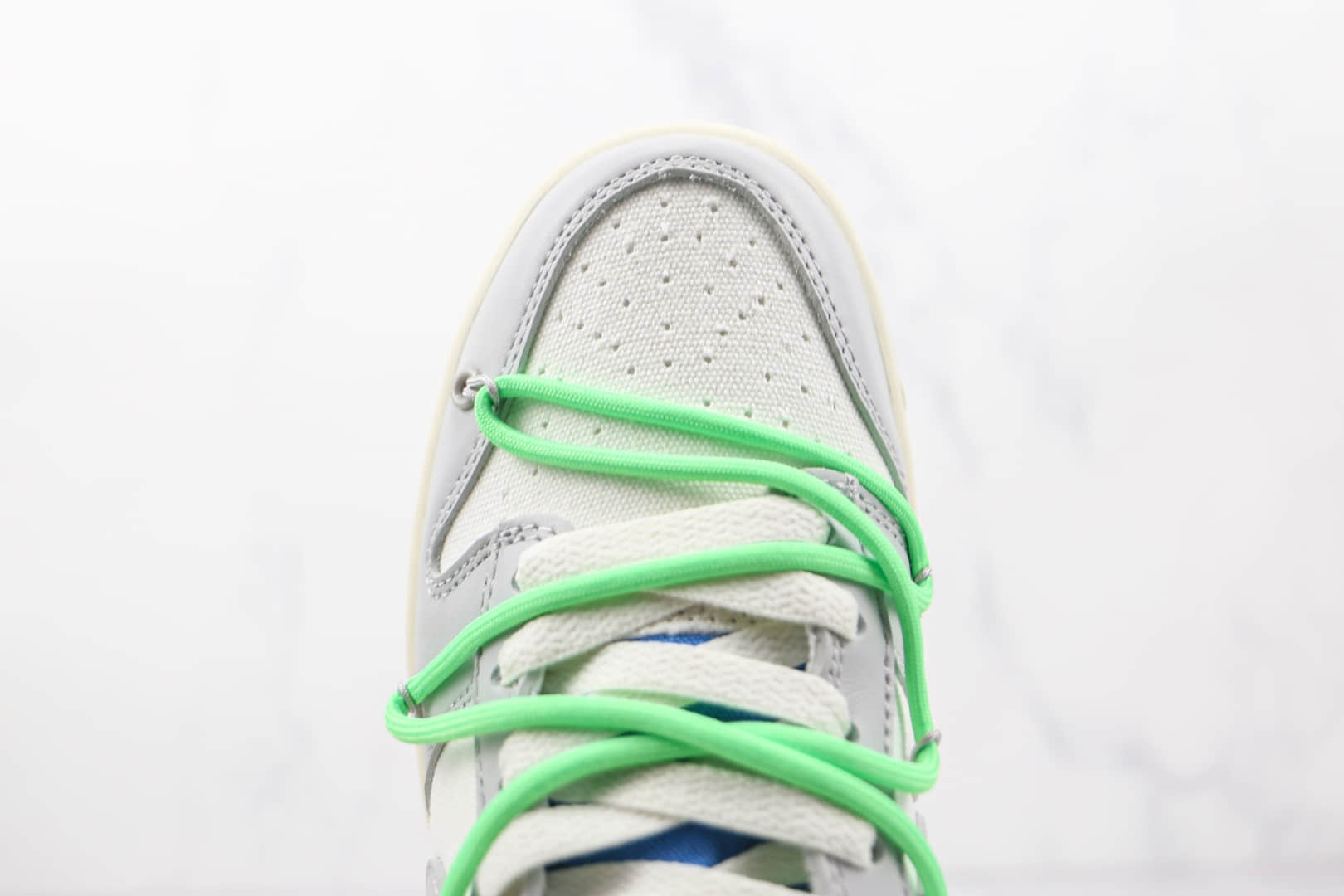 耐克Nike Dunk Low 50 x Off-White联名款纯原版本低帮皮面灰白绿色橙黄色标“2650”板鞋原盒原标 货号：DM1602-116