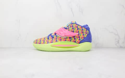 耐克Nike Zoom KD 14纯原版本杜兰特14代扎染粉紫色印花篮球鞋支持实战 货号：DO6902-400