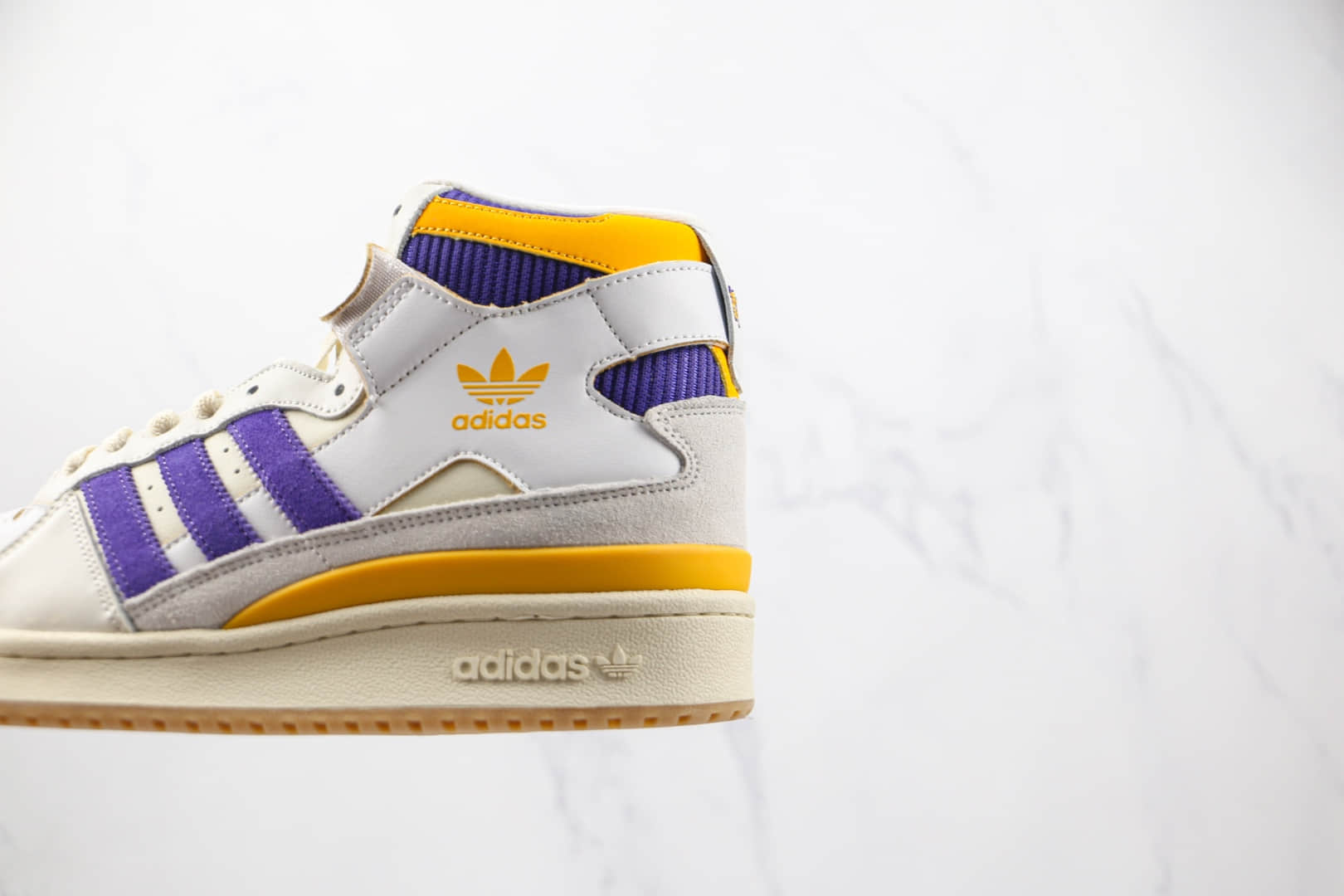 阿迪达斯Adidas Forum 84 HIGH纯原版本三叶草魔术贴白紫黄色板鞋原鞋开模一比一打造 货号：GX9054