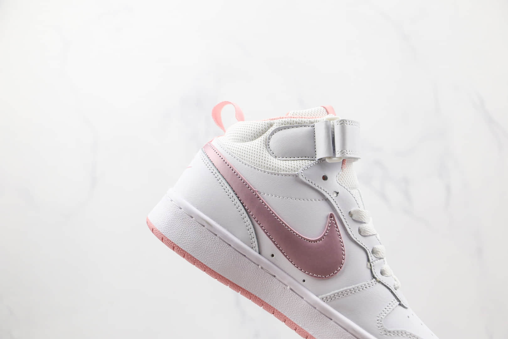 耐克Nike Court Borough Mid 2（GS）纯原版本中帮白粉色板鞋原档案数据开发 货号：CD7782-105