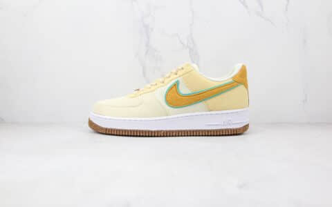 耐克Nike Air Force 1 Low Happy Pineapple纯原版本低帮空军一号帆布菠萝白黄色板鞋原盒原标 货号：CZ1631-100