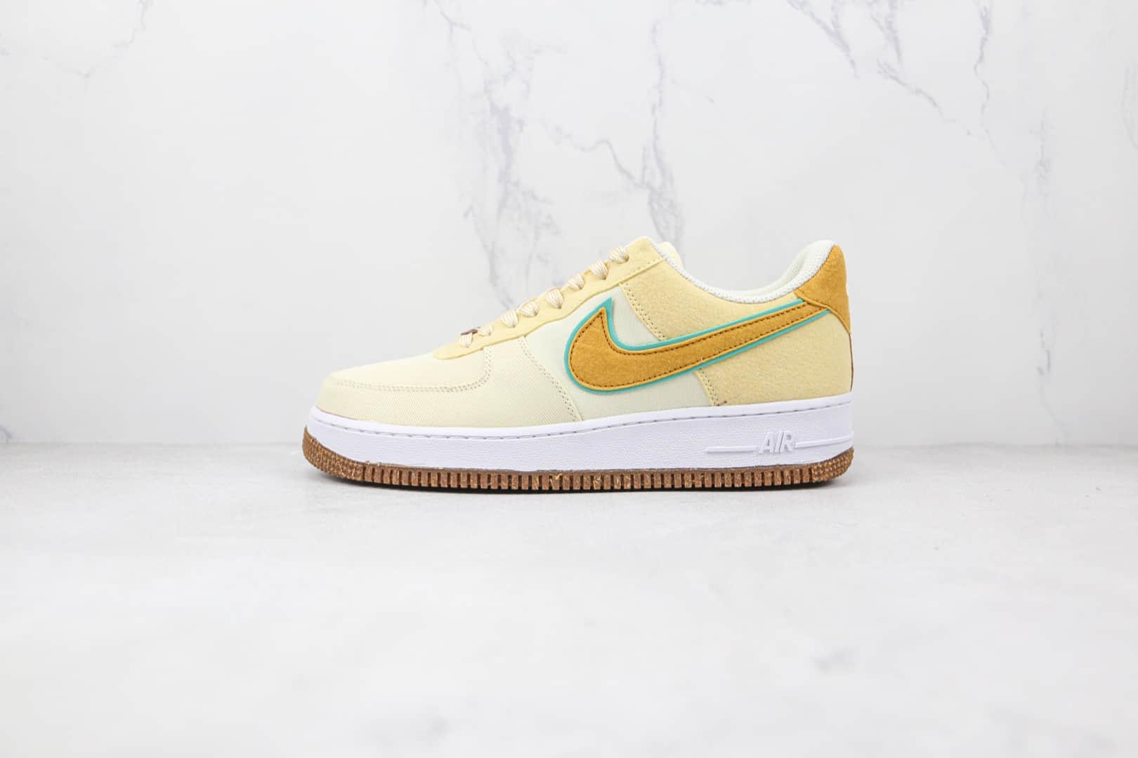 耐克Nike Air Force 1 Low Happy Pineapple纯原版本低帮空军一号帆布菠萝白黄色板鞋原盒原标 货号：CZ1631-100