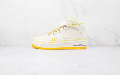 耐克Nike Air Force 1纯原版本中帮空军一号紫金湖人3M反光板鞋内置气垫 货号：DW8802-609