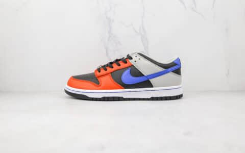 耐克Nike Dunk Low EMB Knicks x NBA联名款纯原版本低帮DUNK黑蓝灰橙色彩色拼接板鞋原盒原标 货号：DD3363-002