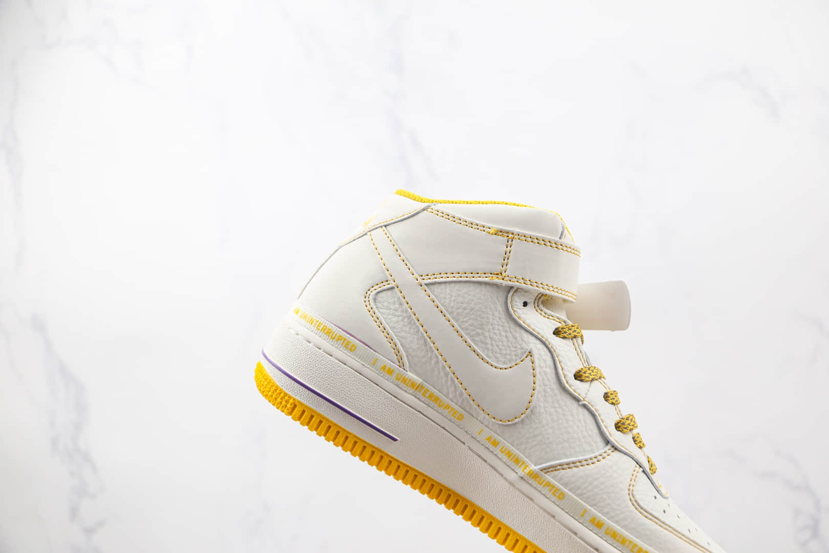 耐克Nike Air Force 1纯原版本中帮空军一号紫金湖人3M反光板鞋内置气垫 货号：DW8802-609