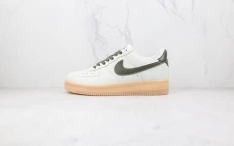 耐克Nike Air Force 1 07纯原版本低帮空军一号白绿色生胶板鞋原档案数据开发 货号：CJ1608-100