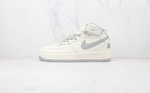 耐克Nike Air Force 1纯原版本中帮空军一号白灰色板鞋原档案数据开发 货号：AO6617-306