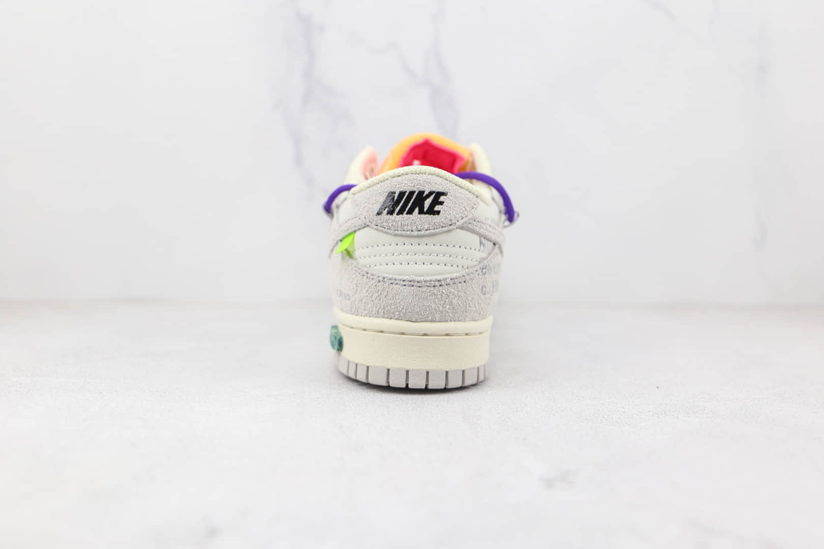 耐克Nike Dunk Low 50 x Off-White联名款纯原版本麂皮灰白紫色绿标板鞋原楦头纸板打造 货号：DJ0950-101