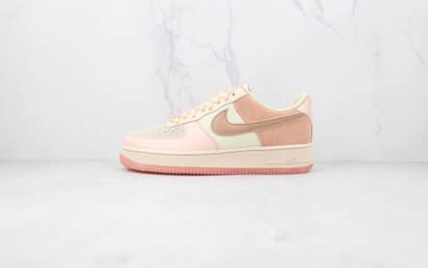 耐克Nike Air Force 1纯原版本低帮空军一号少女粉色拼色板鞋内置气垫 货号：896185-603