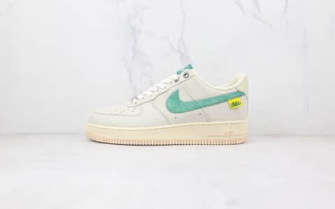 耐克Nike Air Force 1纯原版本低帮空军一号白绿色爆裂纹板鞋内置气垫 货号：DO5876-100