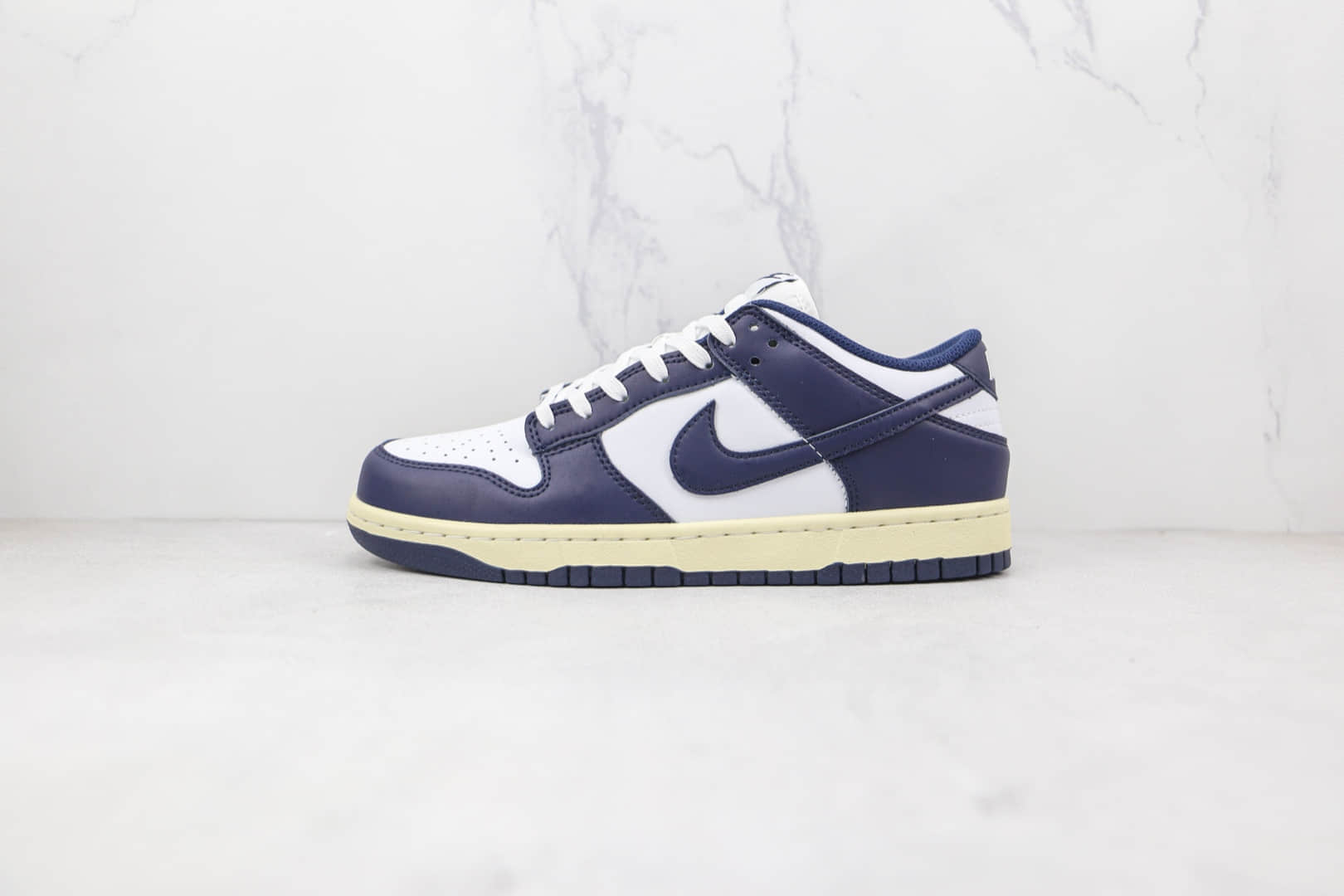 耐克Nike Dunk Low Navy Blue纯原版本低帮DUNK海军蓝白蓝色板鞋原楦头纸板打造 货号：DD1503-115