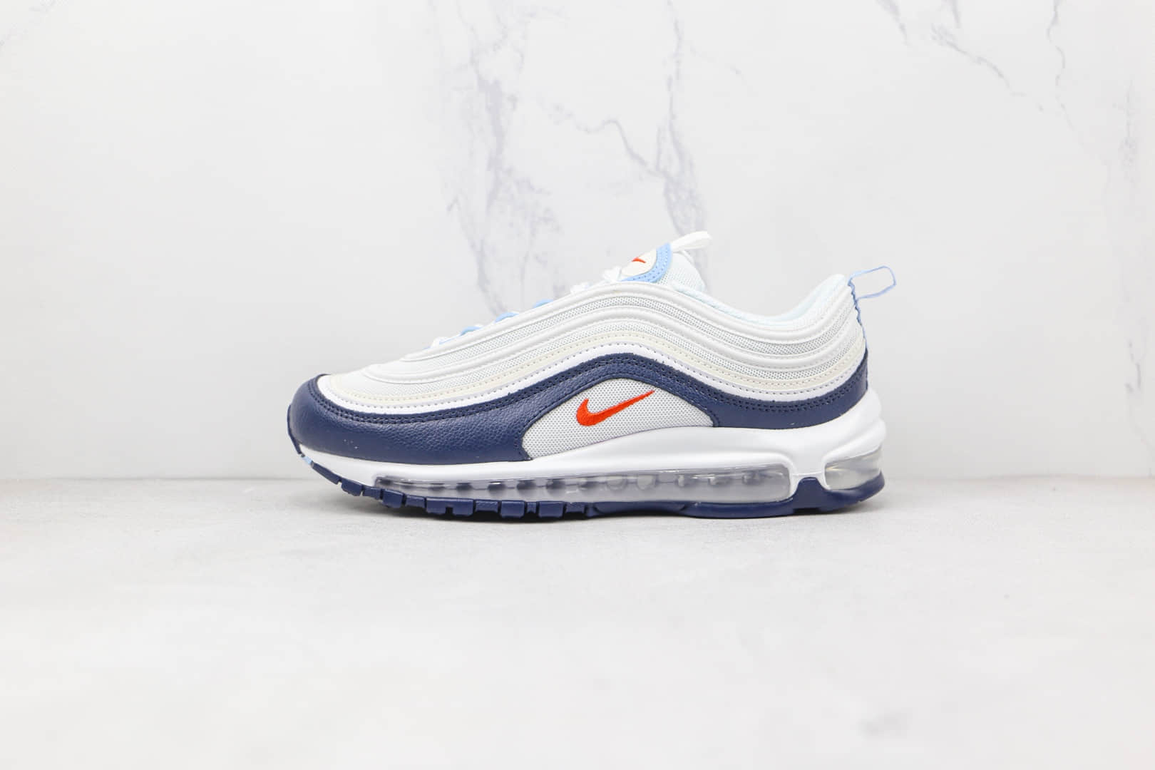 耐克NIKE Air Max 97纯原版本白蓝色子弹头Max97气垫鞋原档案数据开发 货号：DM2824-100