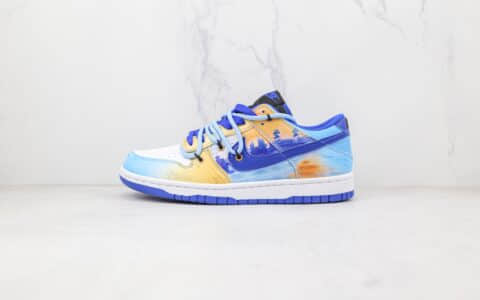 耐克Nike Dunk Low纯原版本低帮DUNK莫奈名画海上日出抽绳板鞋原档案数据开发 货号：CW1590-001