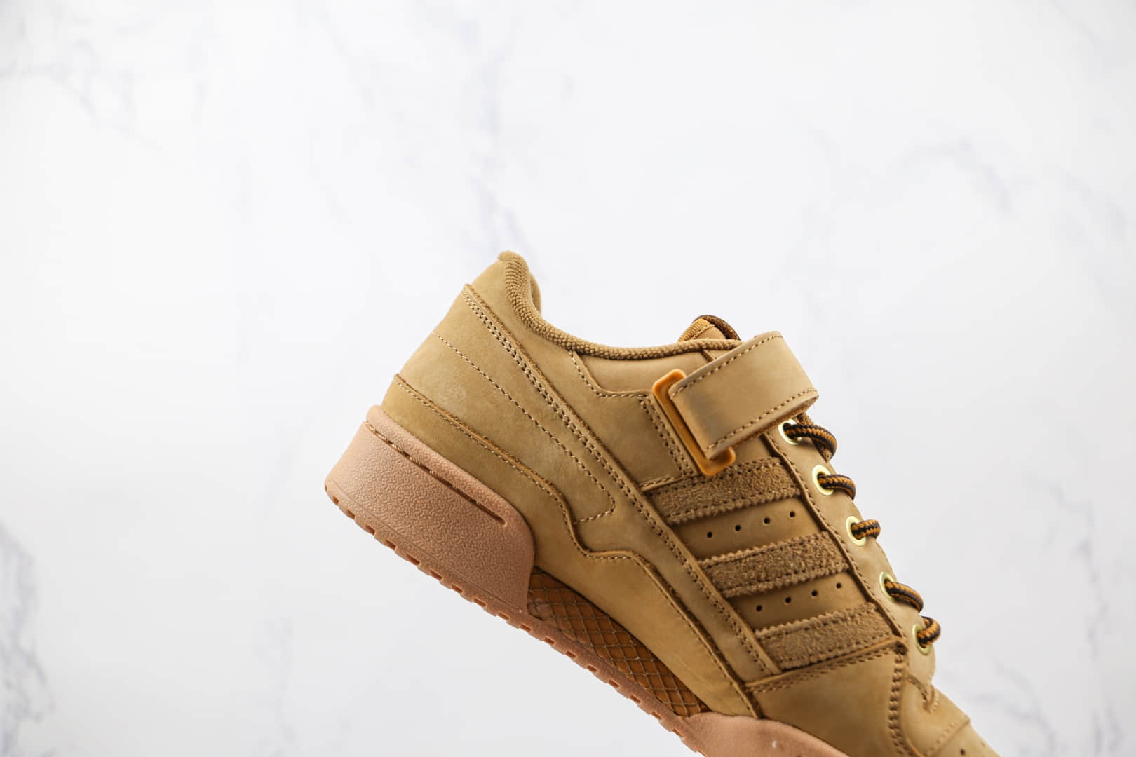 阿迪达斯Adidas Forum Low Wheat x atmos联名款小麦色魔术贴板鞋原盒原标 货号：GX3953