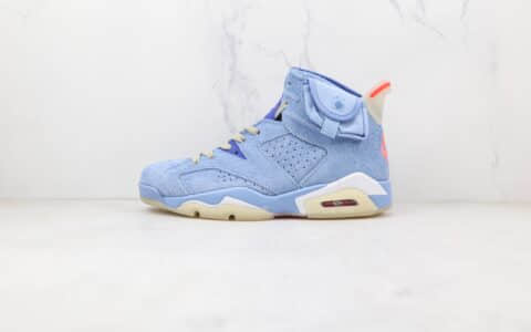 乔丹Air Jordan 6 x Travis Scott联名款纯原版本天蓝色AJ6篮球鞋原档案数据开发 货号：DH0690-400