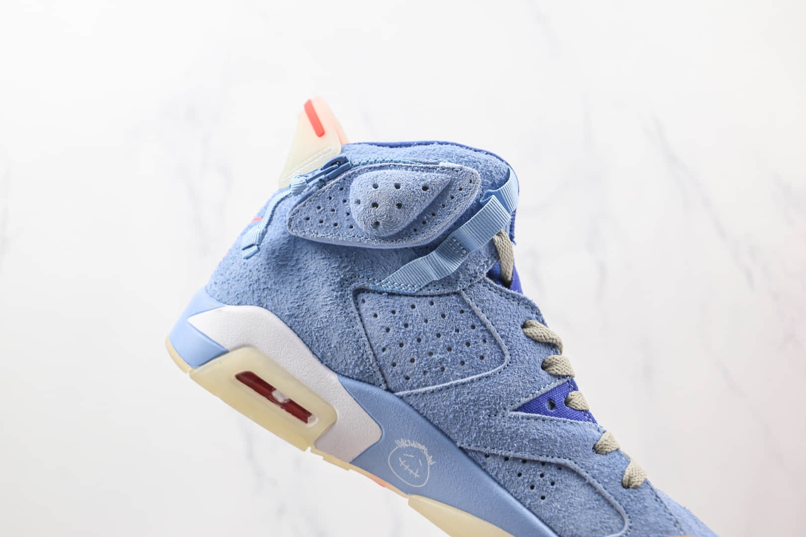 乔丹Air Jordan 6 x Travis Scott联名款纯原版本天蓝色AJ6篮球鞋原档案数据开发 货号：DH0690-400