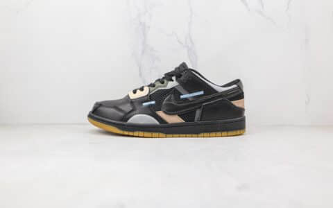 耐克Nike Dunk Scrap Black Gum纯原版本低帮DUNKScrap系列黑胶缝合怪板鞋原楦头纸板打造 货号：DB0500-001