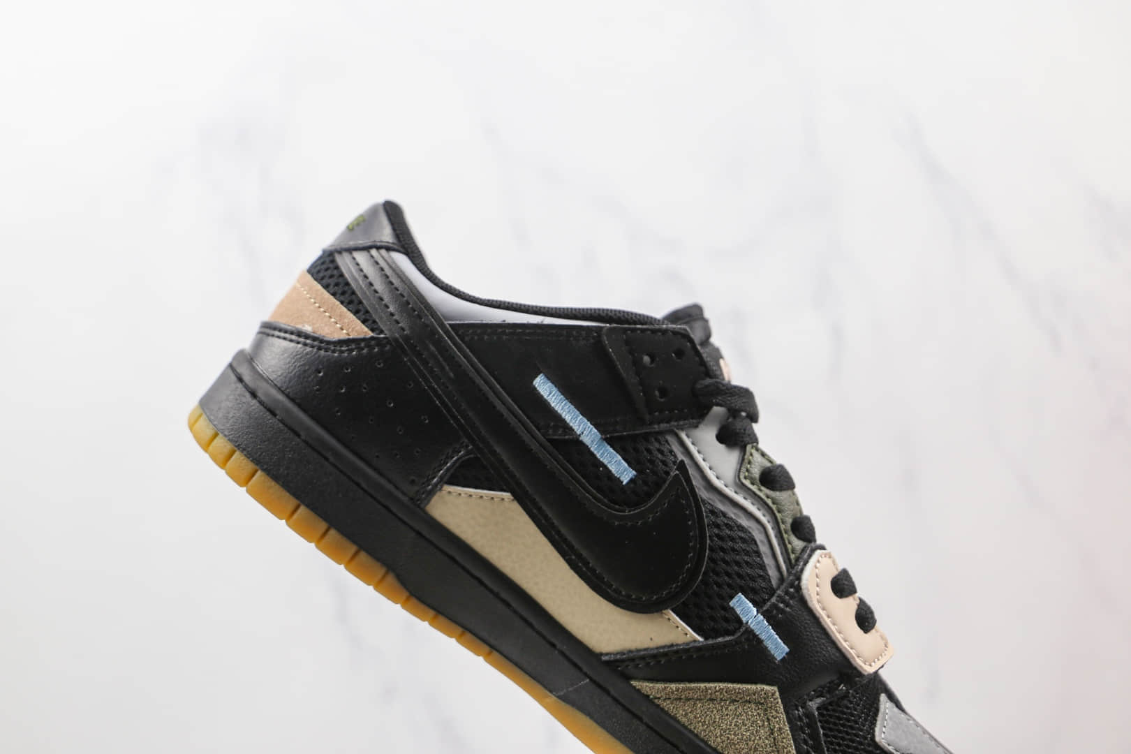 耐克Nike Dunk Scrap Black Gum纯原版本低帮DUNKScrap系列黑胶缝合怪板鞋原楦头纸板打造 货号：DB0500-001