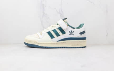 阿迪达斯Adidas originals Forum 84 low纯原版本魔术贴白绿色复古板鞋原楦头纸板打造 货号：GX4536