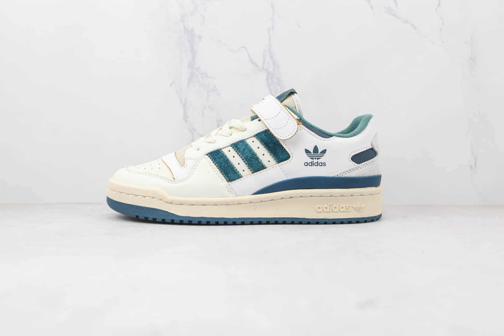 阿迪达斯Adidas originals Forum 84 low纯原版本魔术贴白绿色复古板鞋原楦头纸板打造 货号：GX4536