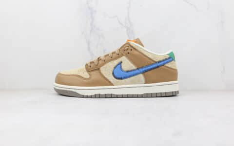 耐克Nike SB Zoom Dunk Low纯原版本低帮SB DUNK毛绒小熊棕色蓝勾板鞋内置气垫 货号：DO6712-200